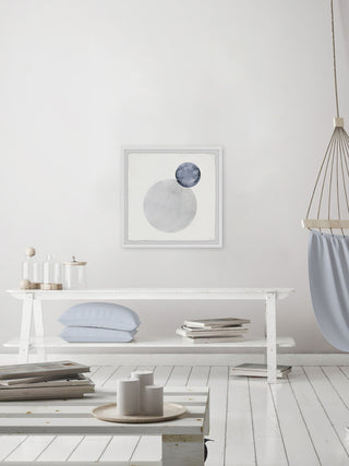 "Marbled Gray Circles" Framed Painting Print, 24"x24"