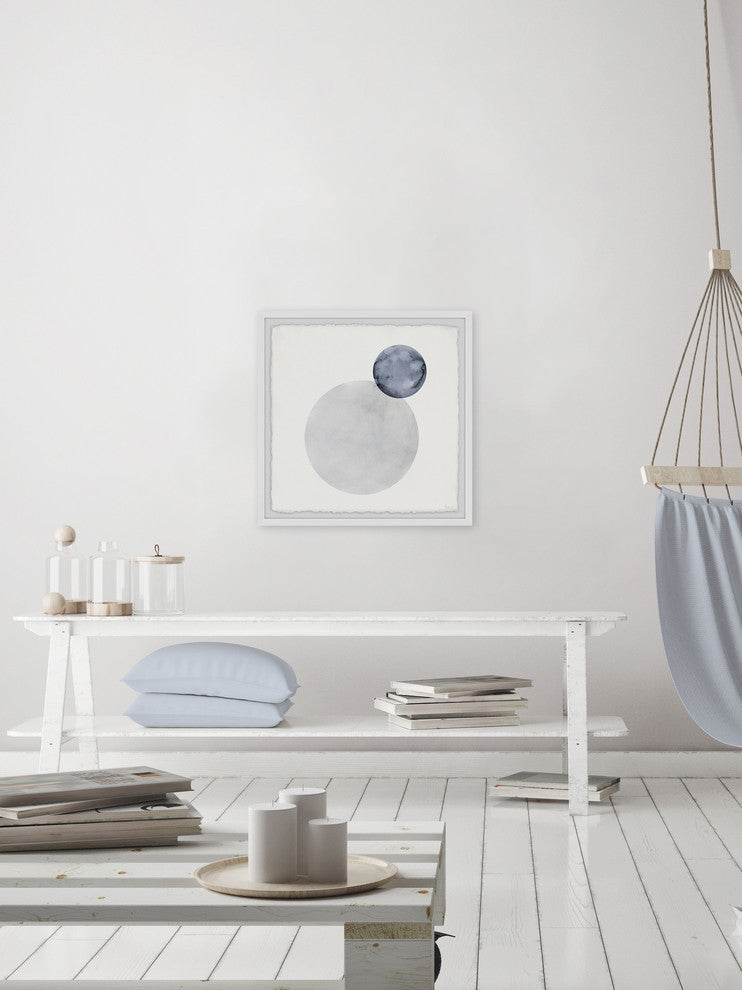 "Marbled Gray Circles" Framed Painting Print, 24"x24"