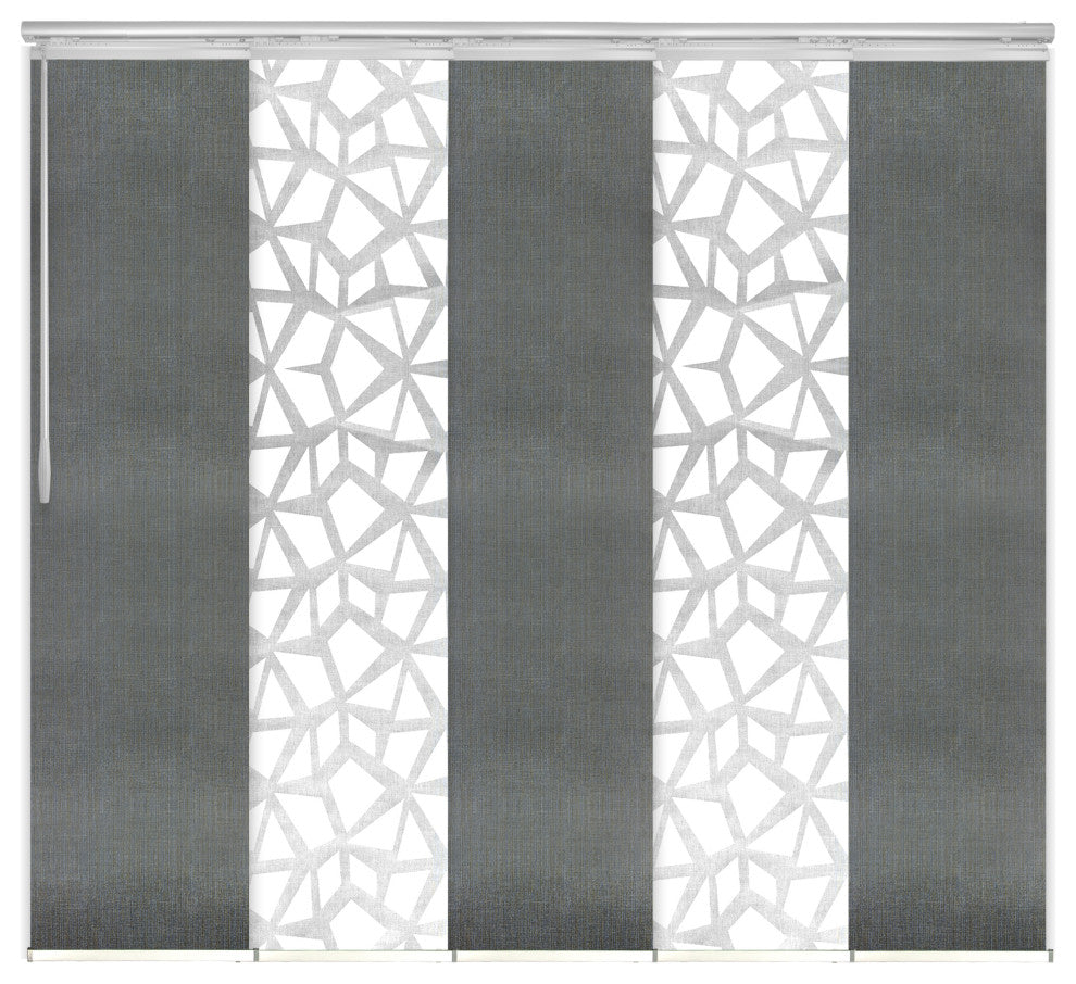 Scattered-Stormy 5-Panel Track Extendable Vertical Blinds 58-110"x94"