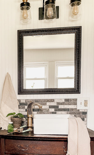 Napa Bronze Framed Wall Mirror, 36"x24"