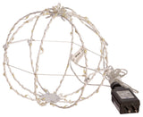 Kurt Adler 12" Cool White Superbright LED Clear Wire Foldable Metal Sphere