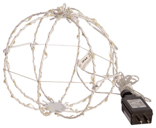 Kurt Adler 12" Cool White Superbright LED Clear Wire Foldable Metal Sphere