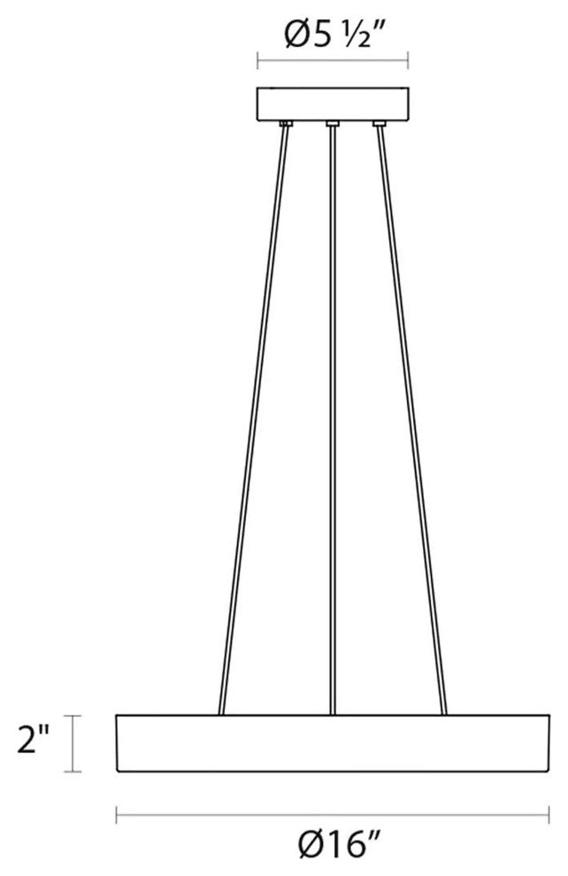 Sonneman 2740 Pi 16"W 1 Light LED Pendant - 3000K - Black Bronze