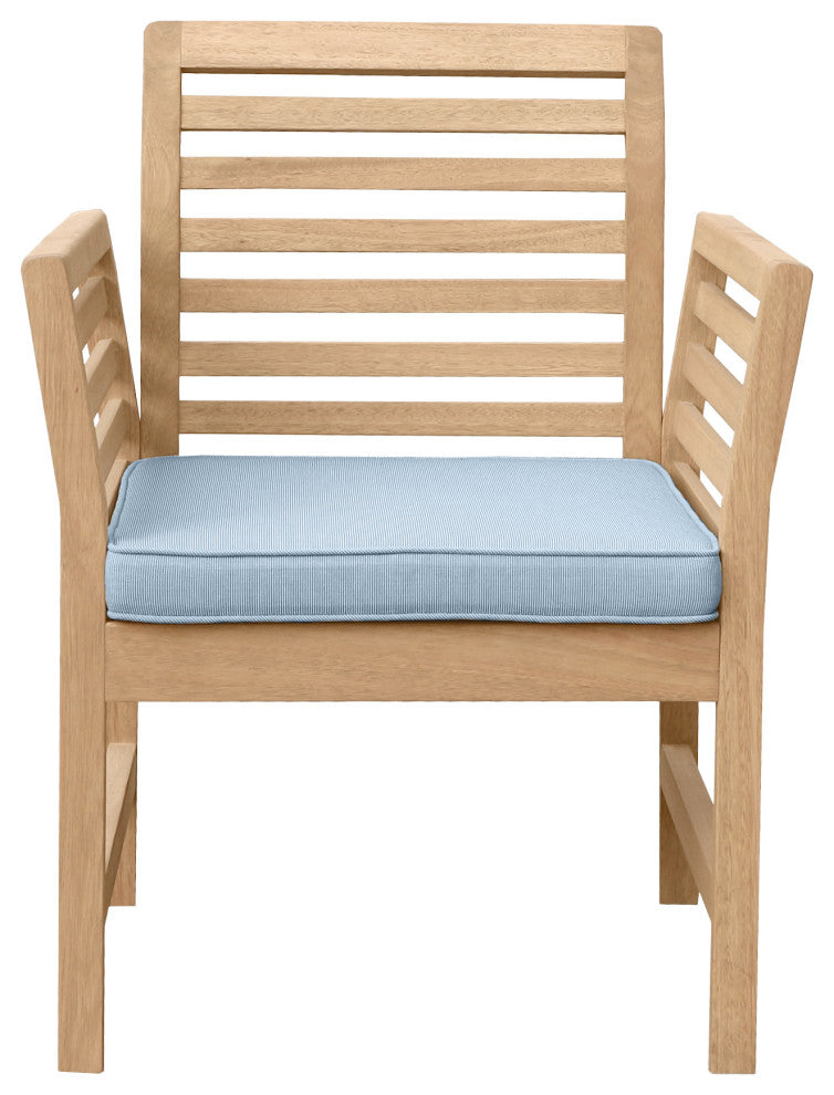 Yuri 4 Piece Eucalyptus Outdoor Patio Seating Set, Blue