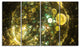 Yellow Spherical Planet Bubbles, Abstract Canvas Art Print, 48"x28", 4 Panels