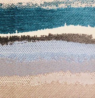 Blue Stone River Sand Multi Color Luxury Throw Pillow, 22"x22"