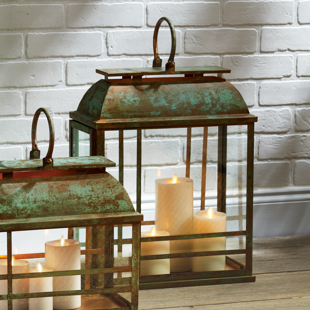 Elegant Vintage Style Distressed Bronze Multi Pillar Candle Holder Tall Rustic