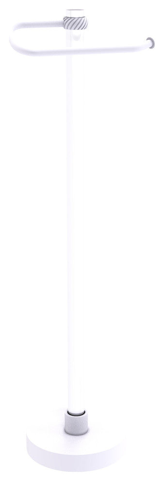 Clearview Euro Style Twisted Freestanding Toilet Paper Holder, Matte White