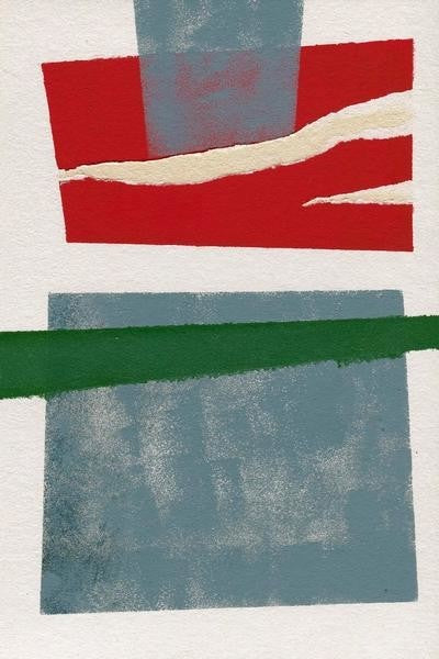 "Torn Red" Painting Print on Wrapped Canvas, 30"x45"