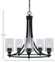 Paramount 5-Light Chandelier, Matte Black, 4" Clear Bubble Glass