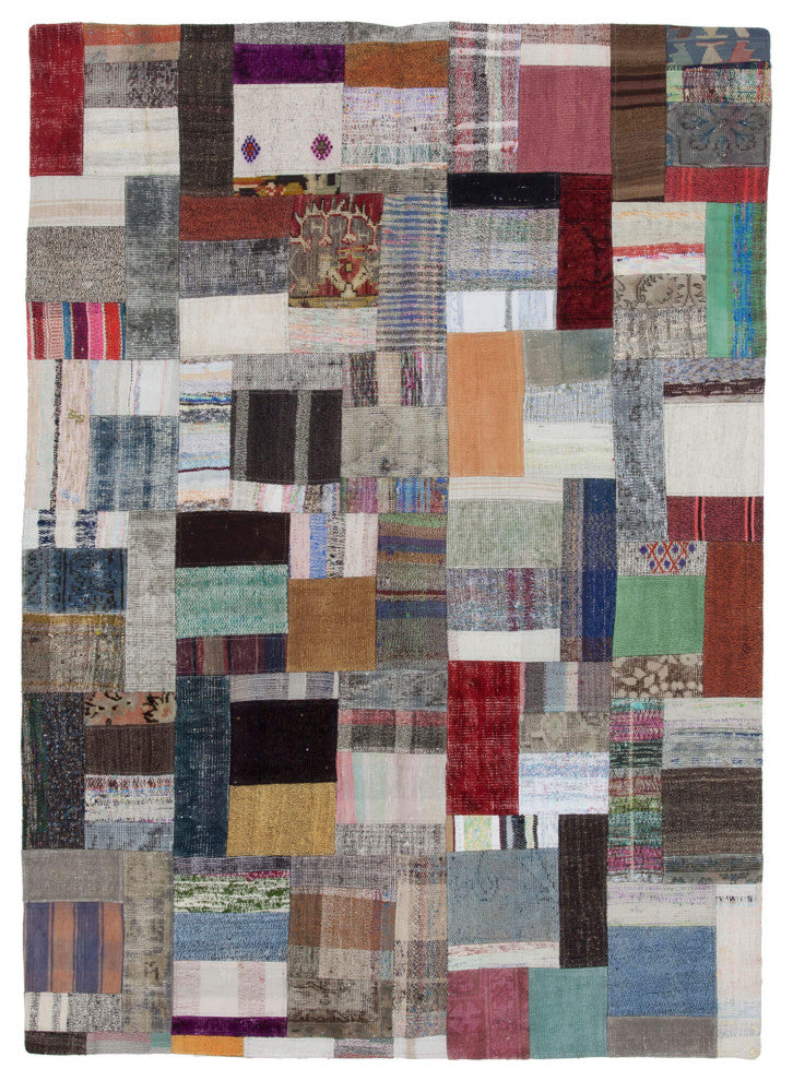 Rug N Carpet - Handmade Anatolian 5' 7'' x 7' 10'' Vintage Patchwork Kilim Rug
