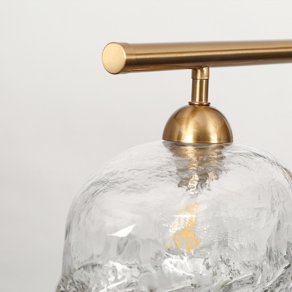 LNC Ranunculus 4-Light 44.5" Brass Modern Linear Glass Island Light