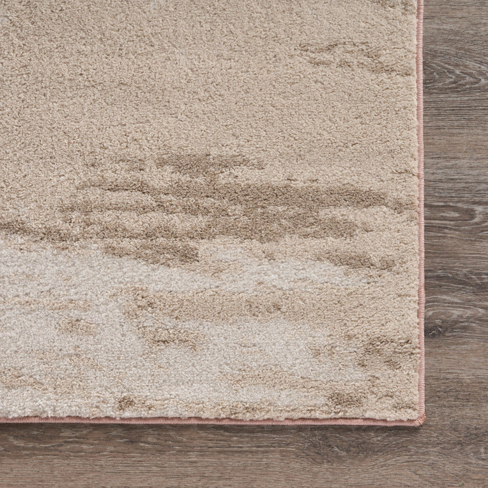 8" x 10" Blush and Beige Abstract Strokes Area Rug