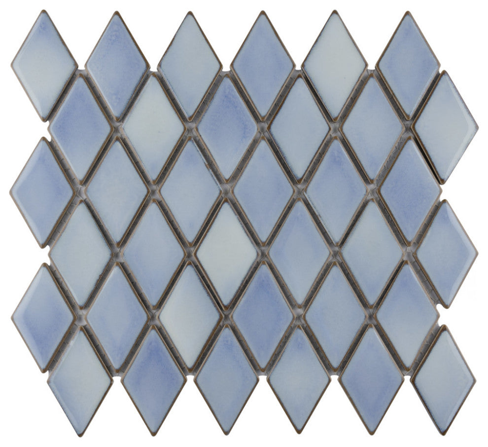 Hudson Kite Porcelain Mosaic Floor and Wall Tile, Frost Blue