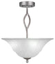 Revo Semi-Flush With 3 Bulbs, With 16" White Marble Glass, Aged Silver
