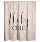 Holy Chic Cream Polka Dots on Pink 71x74 Shower Curtain