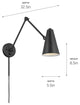 Sylvia 1 Light Wall Sconce, Black
