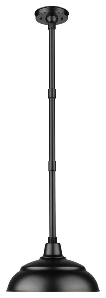1 Light 14 in. Satin Black RLM Warehouse Shade