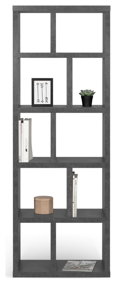 Berlin 5 Levels Bookcase, 70 cm., Concrete Look