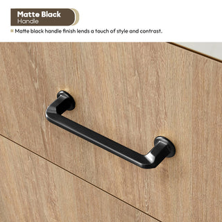 Alistair Vanity, North American Oak, Matte Black Hardware, 72", With Mirror