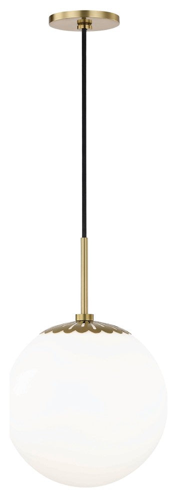 Paige 1-Light Pendant, Aged Brass Finish, Large
