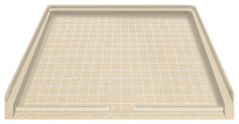 39.5"x37.75" Solid Surface Barrier-Free Right-Hand Shower Base, Sea Shore