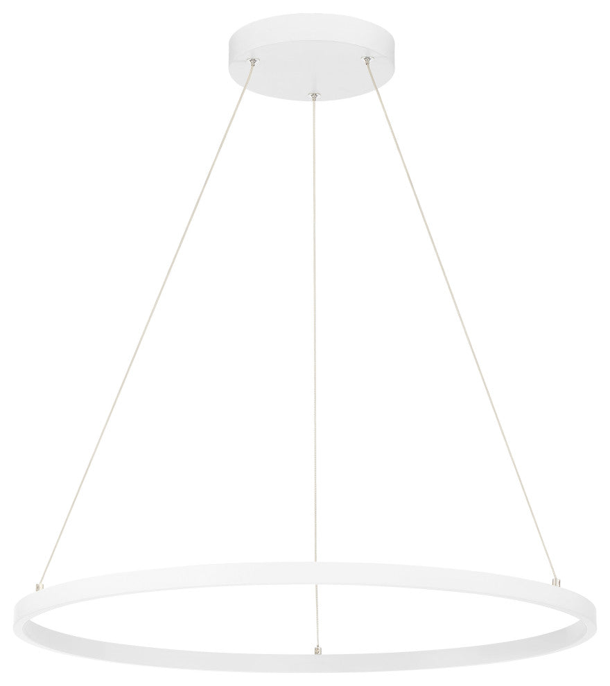 Access Lighting 52068LEDD/ACR Anello 24"W LED Ring Chandelier - Matte White
