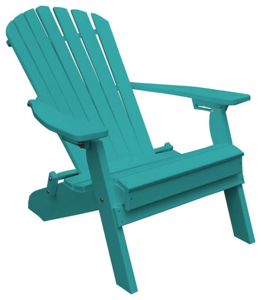Poly Folding and Reclining Adirondack Chair, Aruba Blue