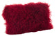 Mongolian Lamb Fur Poly Filled Throw Pillow, Red, 16"x16"