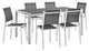 Silver Black Shore 7 Piece Outdoor Patio Aluminum Dining Set