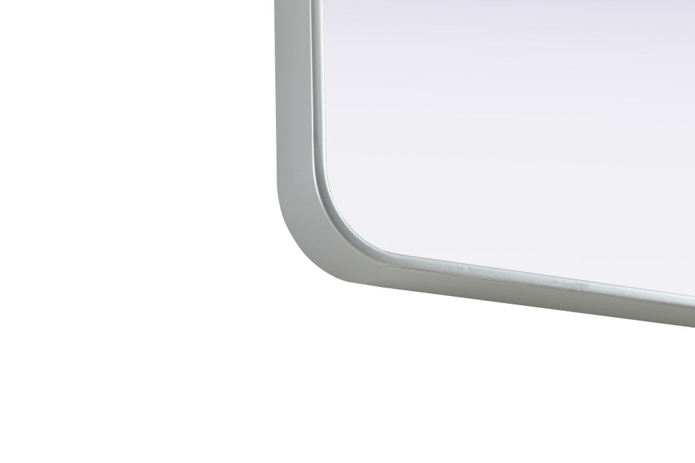 Home Living Contour Metal Rectangle Mirror 24x32, Silver