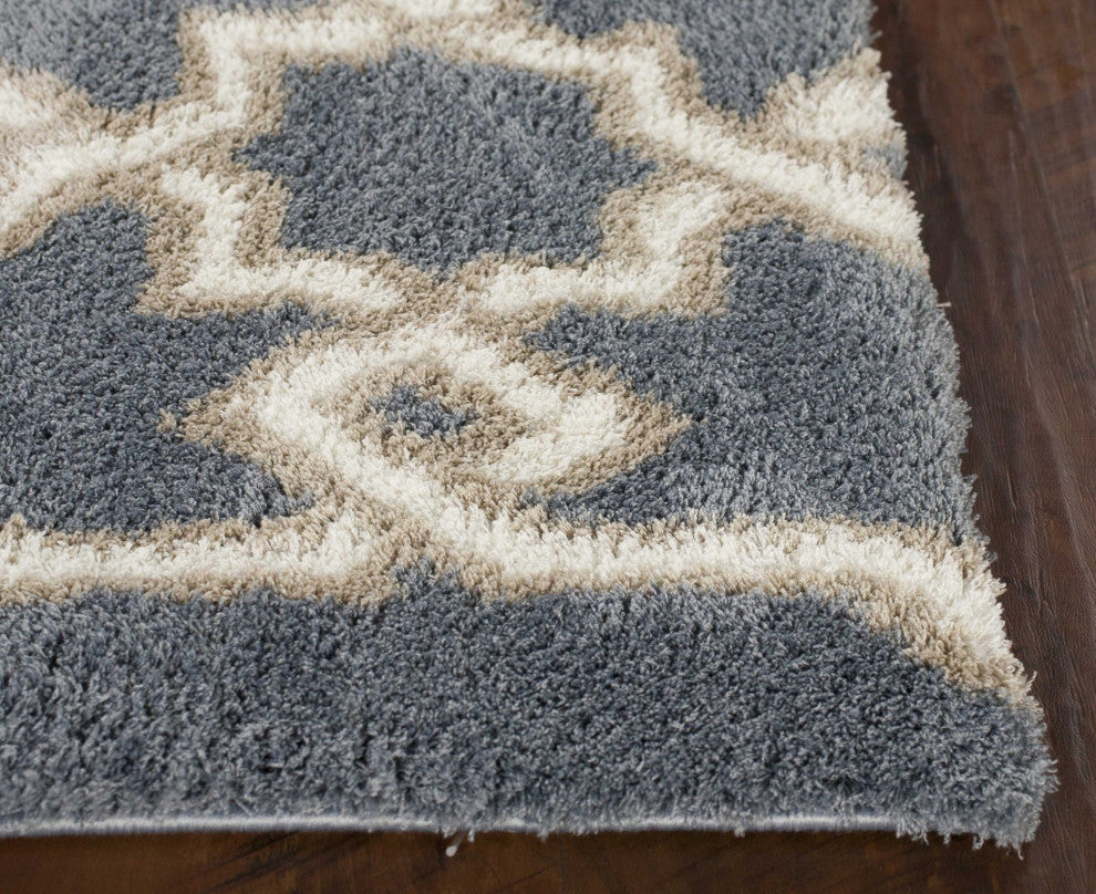 HomeRoots 7 x 10 Microfiber Slate Blue Area Rug