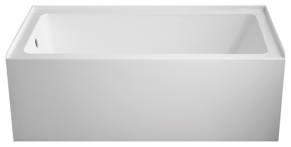 Vanity Art Alcove Soaking Acrylic Bathtub, Pure White, 60"x32", Left