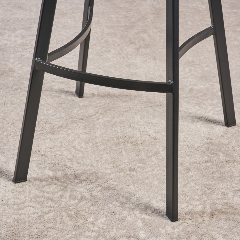 GDF Studio Rex Faux Snake Leather Brown Bar Stools, Set of 2, Snake Skin Brown