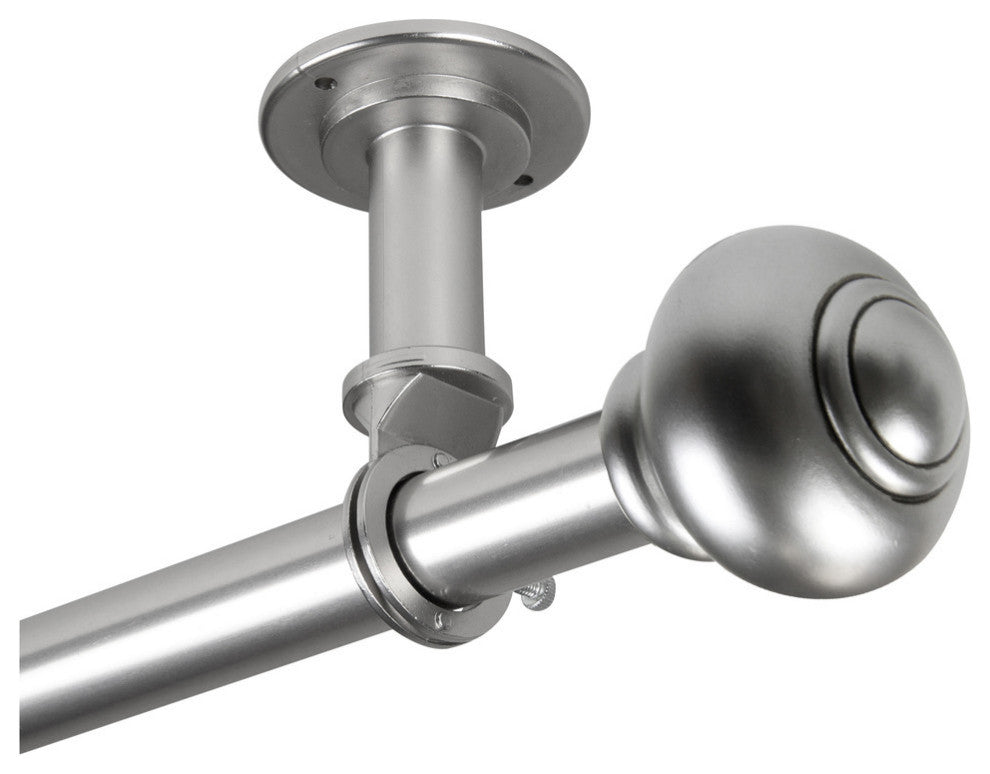 Dani Ceiling 1" Curtain Rod/Room Divider, Satin Nickel, 28-48"