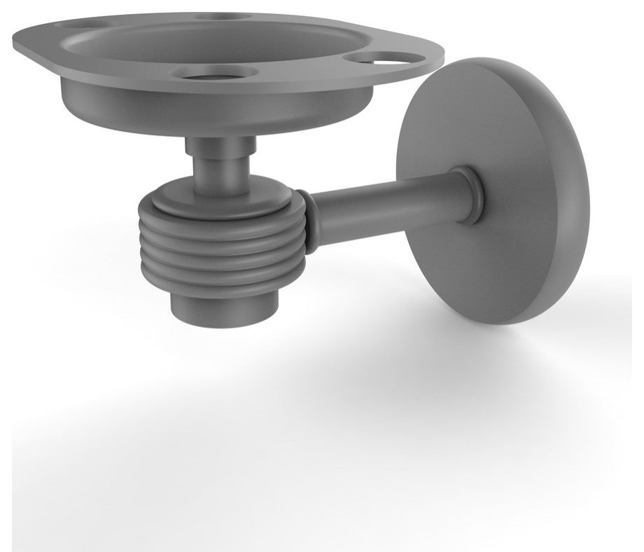 Satellite Orbit One Toothbrush Holder With Dotted Accents, Matte Gray