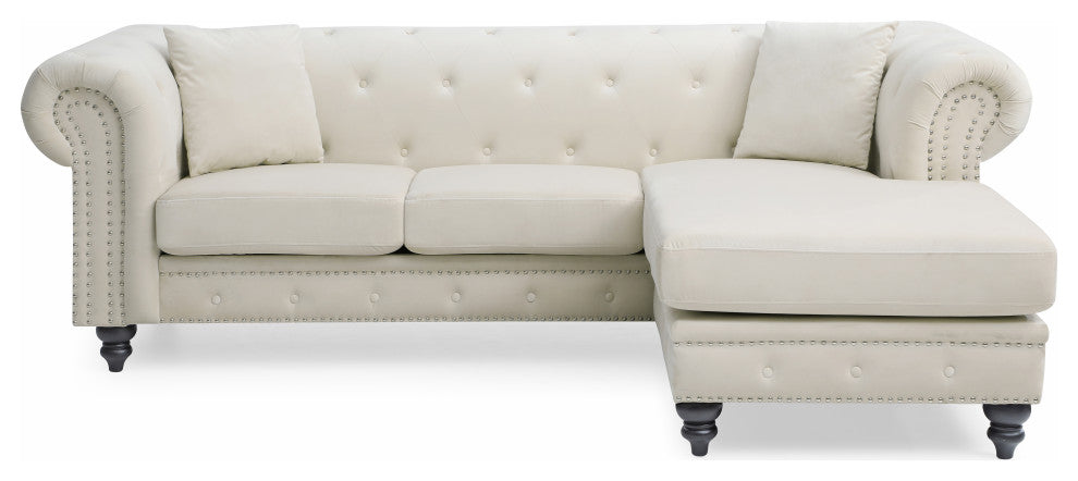 Nola Sofa Chaise, Ivory