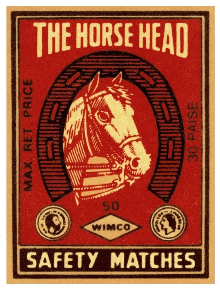 "The Horse Head Safety Matches" Digital Paper Print by Phillumenart, 14"x18"