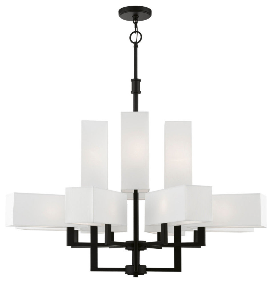 Rubix 12 Light Black Extra Large Foyer Chandelier