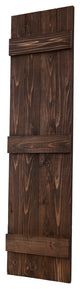 Traditional Board and Batten Exterior Shutters Pair, Coffee Brown, 54"