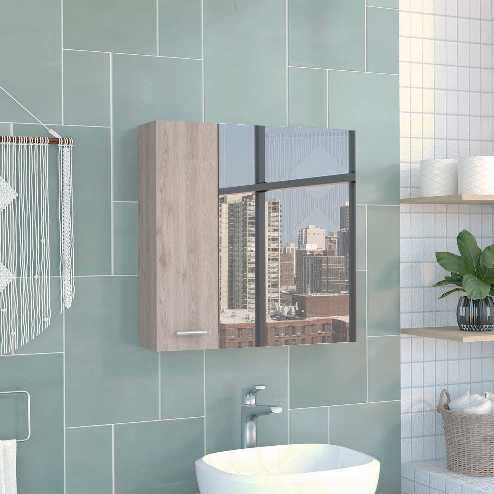DEPOT E-SHOP Harbor Medicine Cabinet, Light Gray