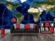 World Topography, Satellite Image Wall Mural, Peel and Stick, 1-Panel, 72"x36"