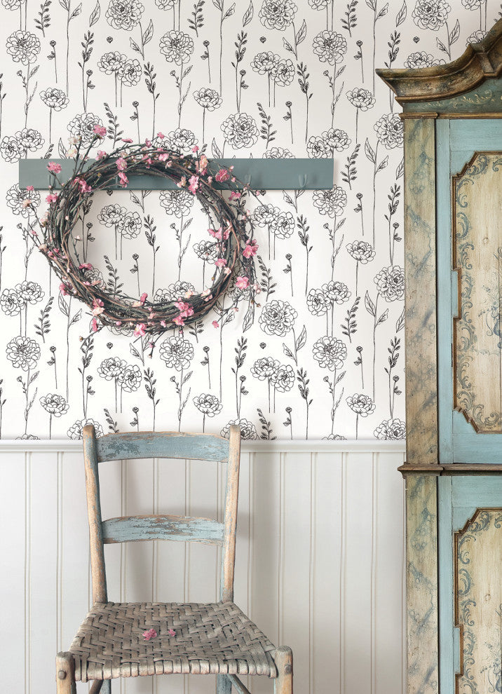 Black Maisey Peel & Stick Wallpaper