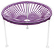 Zicatela Indoor/Outdoor Handmade Side Table, Orchid Weave, White Frame