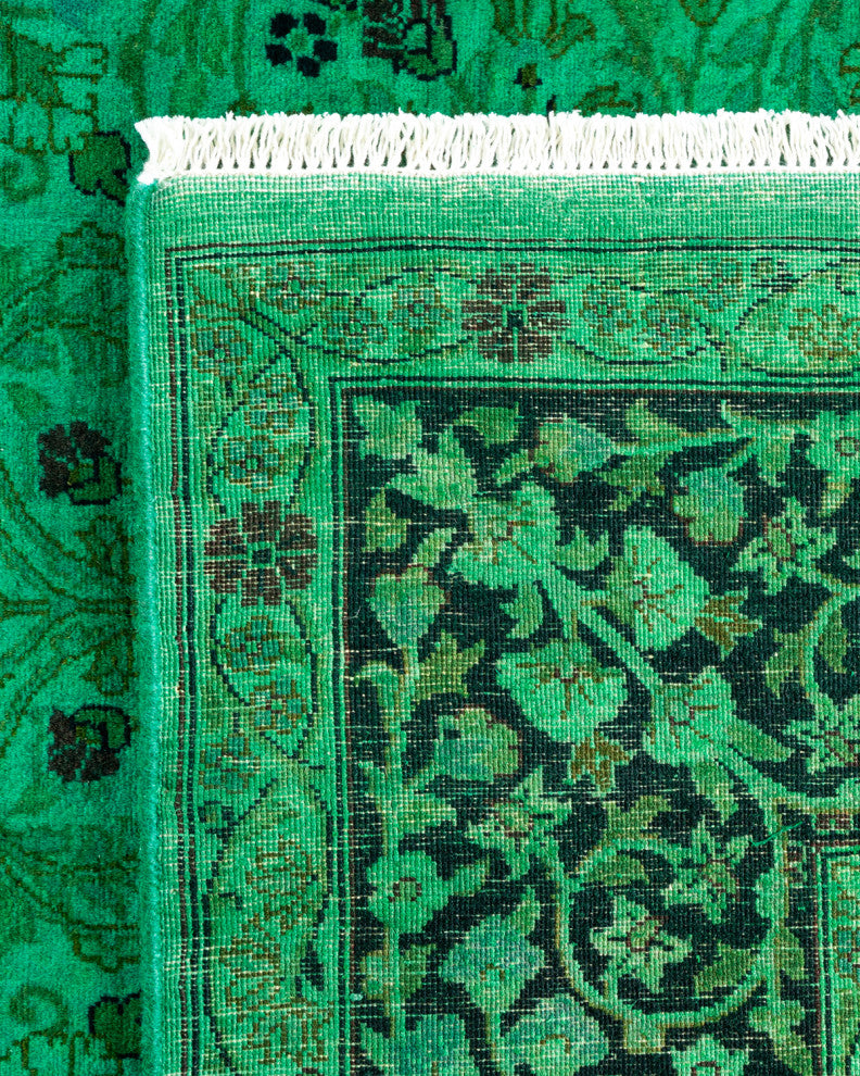 Fine Vibrance, One-of-a-Kind Hand-Knotted Area Rug Green, 4' 7" x 7' 1"