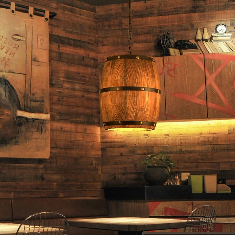 MIRODEMIÂ® Saint-Jean-Cap-Ferrat Wine Barrel Pendant Light for Restaurant, D13