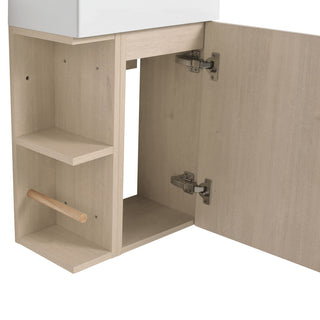 16 Inch Plywood Wall-Mounted Bathroom Vanity Set with  Gel Sink