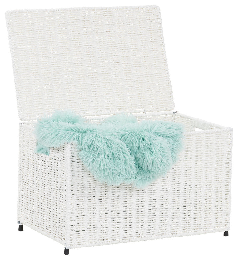 Small Woven Sturge Chest, Paper Rope, Arctic White