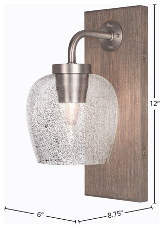 Oxbridge Wall Sconce, Graphite & Painted Distressed Metal, 6" Smoke Bubble