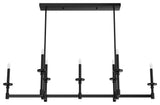Hunter Briargrove Matte Black 7-Light Linear Chandelier Light Fixture